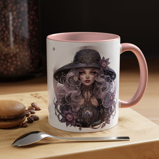 Mystical Witch Coffee Mug - Enchanting Floral Design, Black Accents, Perfect for Coffee Lovers, Gift for Witchcraft Enthusiasts, Ideal [...]