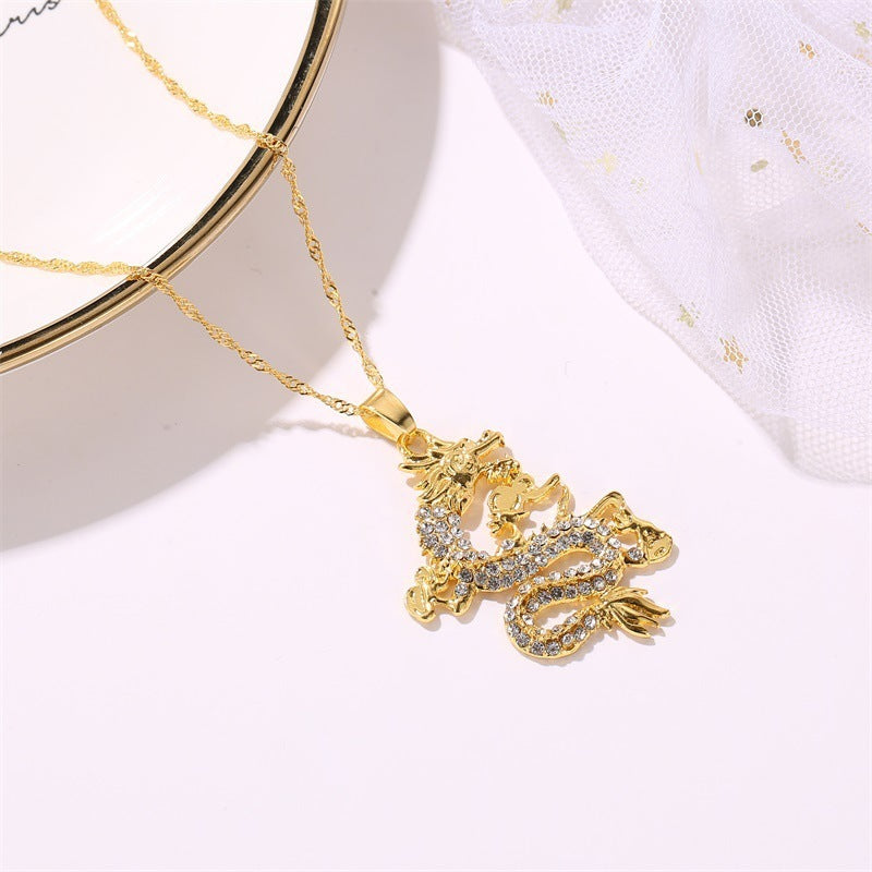 Classic diamond dragon pendant