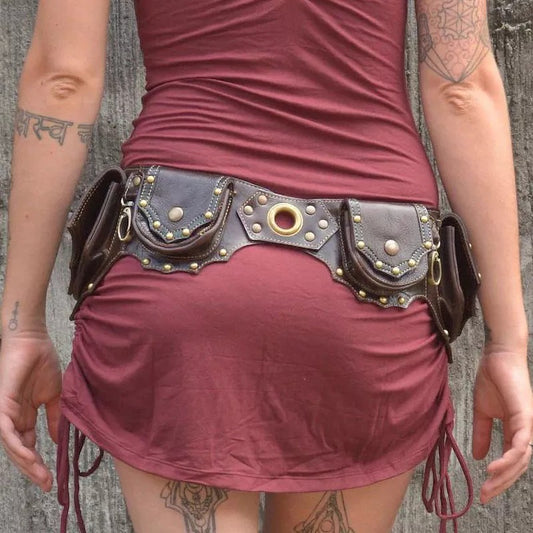 Sac taille ceinture rétro médiéval style punk