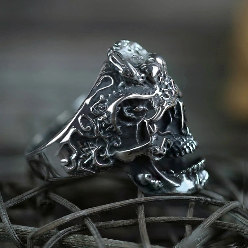Bijoux Crâne Anneau Tête Mâle Rock Gothique