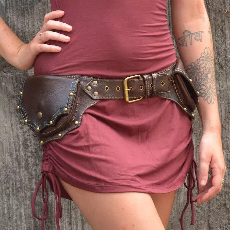 Sac taille ceinture rétro médiéval style punk