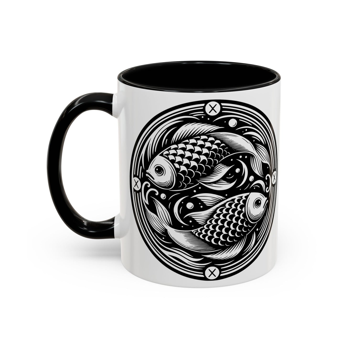 Elegant Koi Fish Accent Coffee Mug - Unique Artwork, Perfect for Tea Lovers, Gift for Him/Her, Home Decor, Birthday Present