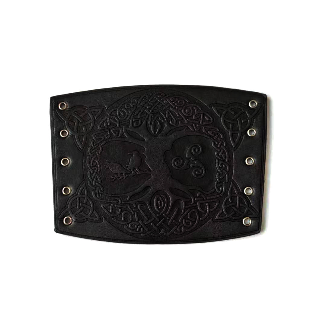 Retro Medieval Punk Viking Lucky Tree Leather Wristband