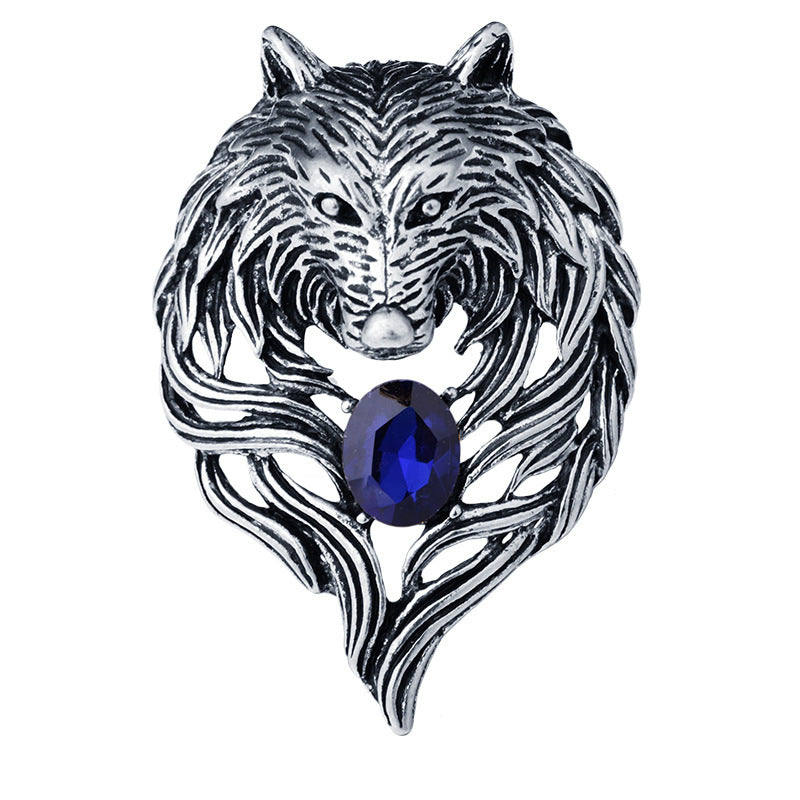Retro Domineering Wolf Brooch Male Personality