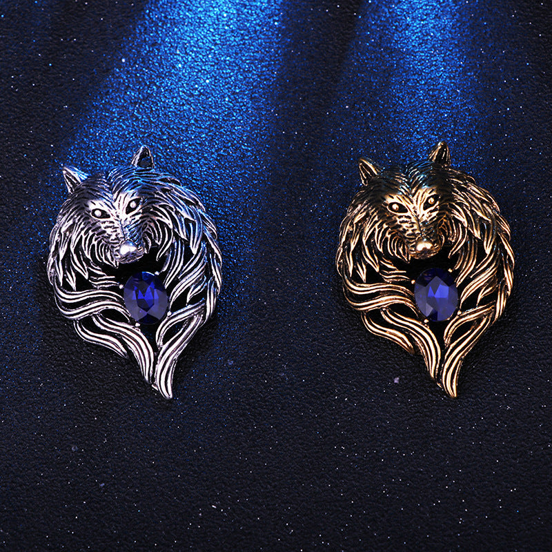 Retro Domineering Wolf Brooch Male Personality