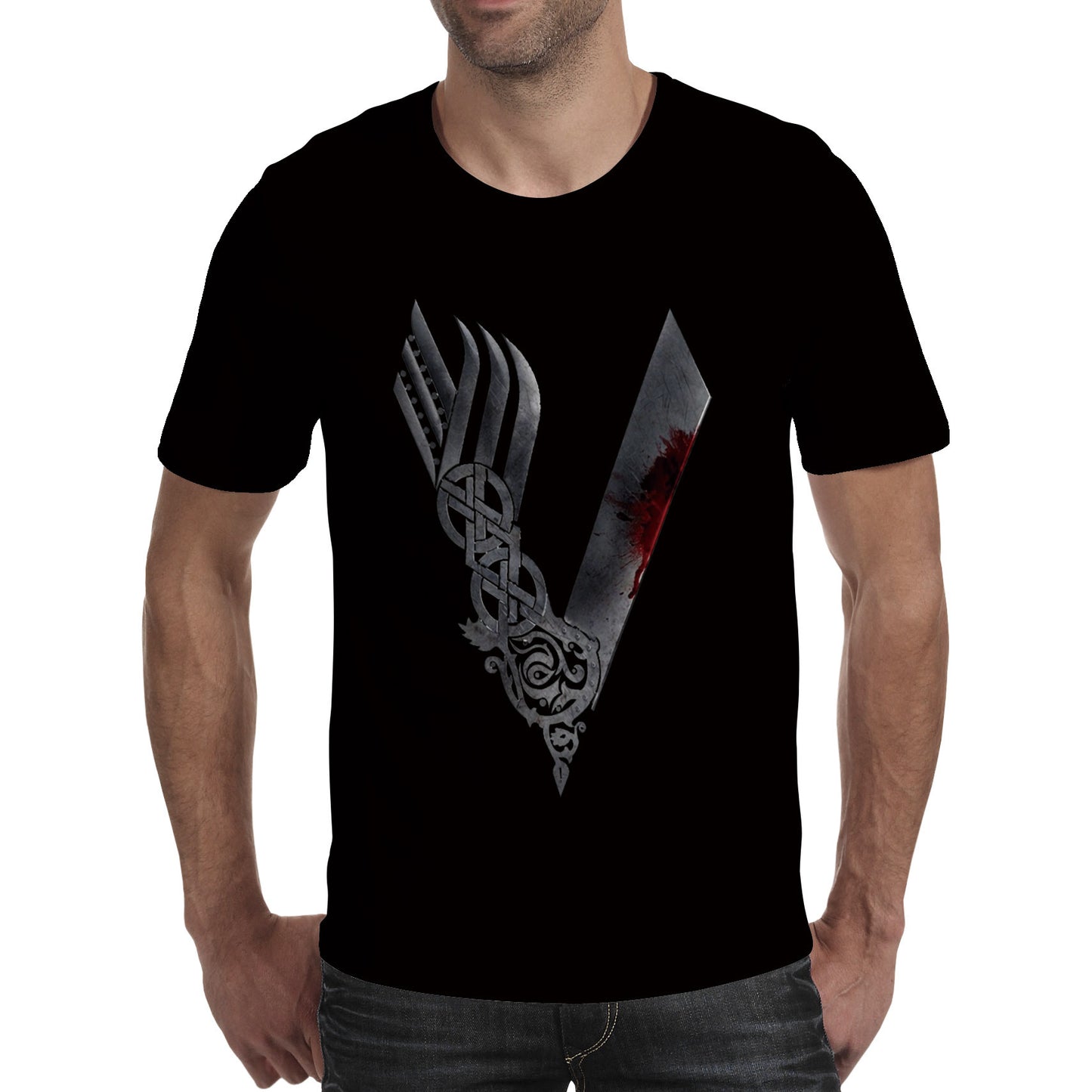 Viking American TV series T-shirt Viking Legend Logo Portrait Short Sleeve