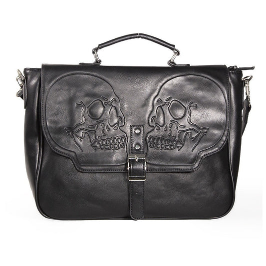 Sac à bandoulière à une épaule avec crâne gothique punk