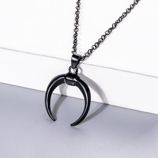 Punk Noir Sorcière Corne Collier Halloween Bijoux