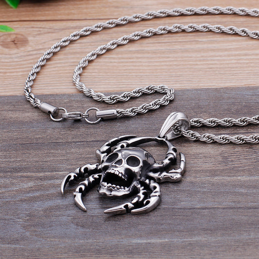 Vintage Punk Titanium Steel Spider Pendant