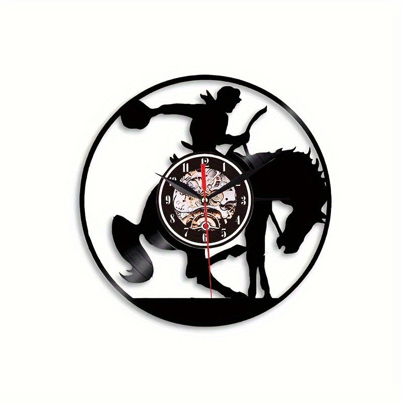 Forest Animal Wolf Head Retro Creative Vinyl Wall Clock Christmas Series Vinyl Mute