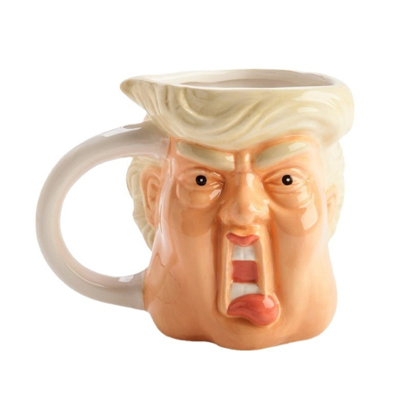 Tasse de Trump de Sculpture de sable de bureau drôle