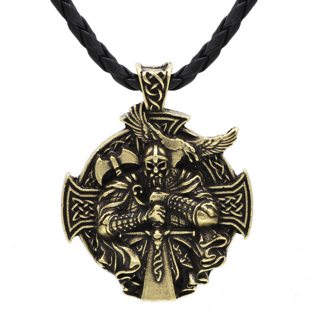 Viking Warrior Aoding Mount Crow Hammer Necklace
