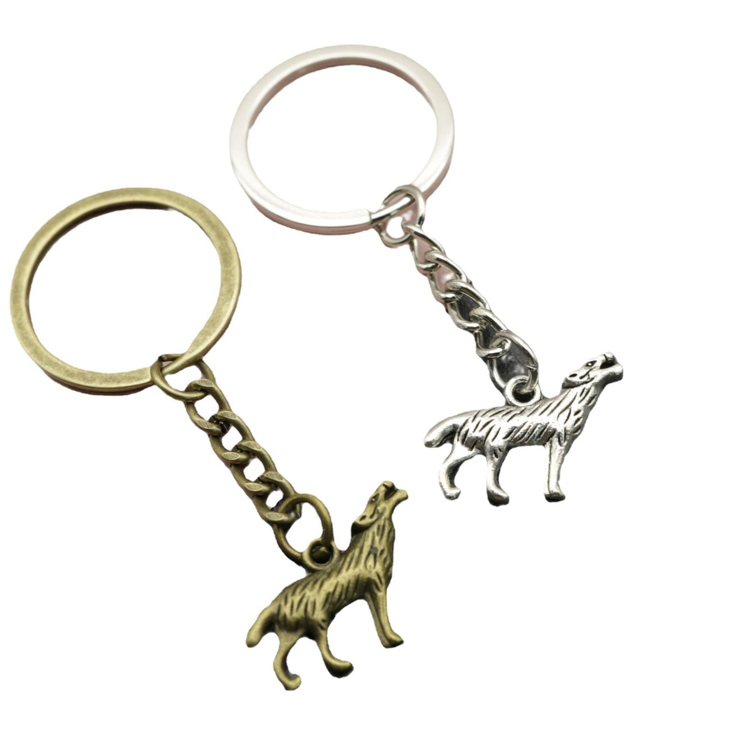 Ornament Simple Wolf Keychain Pendant