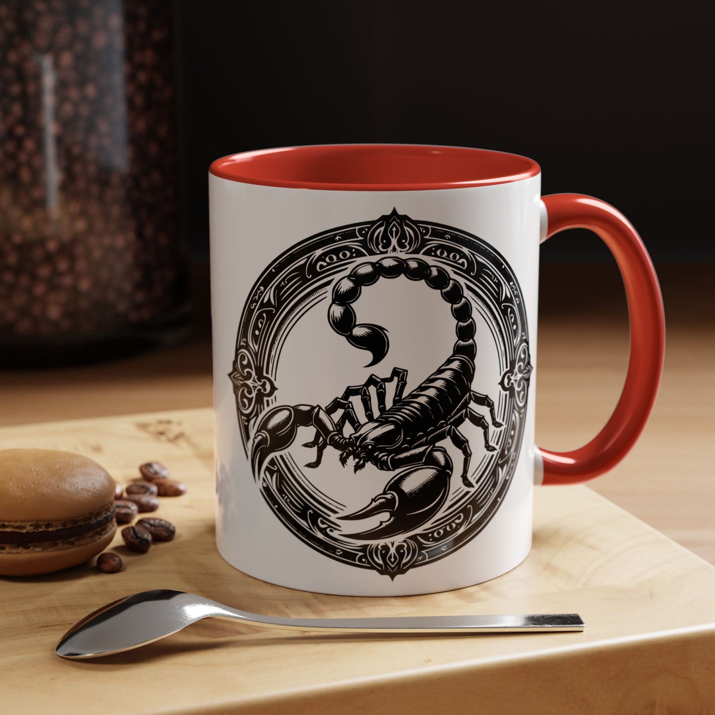 Scorpio Accent Coffee Mug - Personalized Gift, Zodiac Decor, Astrology Lover's Mug, Black and White Design, Birthday Gift