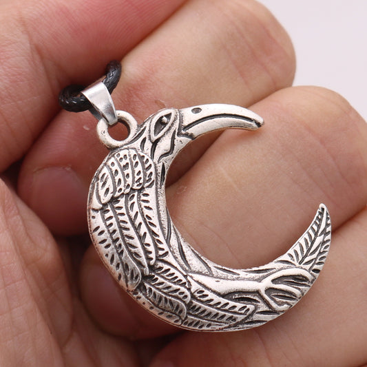 Nordic Amulet Raven Metal Celtic Raven Pendant Necklace