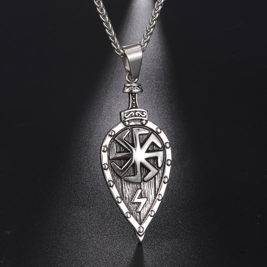 New Viking Rune Leaf Titanium Steel Pendant