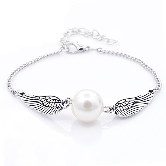 Bijoux Ailes D'ange Perle Argent Bronze