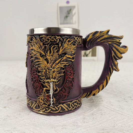 Tasse d'eau en acier inoxydable de bière de pirate viking créative