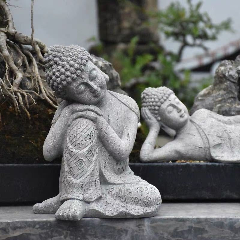 Résine Zen Bouddha Statue Pot de fleur Cour Paysage Balcon Mise en page Jardin Décoration
