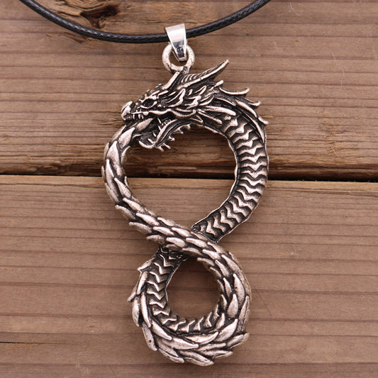 Eight Dragon Necklace Retro Style Dragon Head Pendant