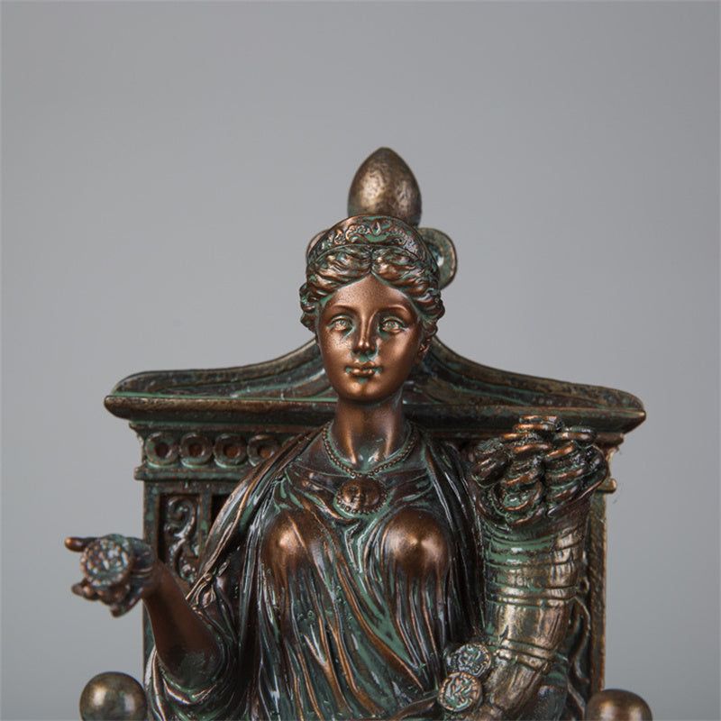 Classical European Goddess Of Fortune Bronze Retro Entrance Cabinet Desktop Ornament