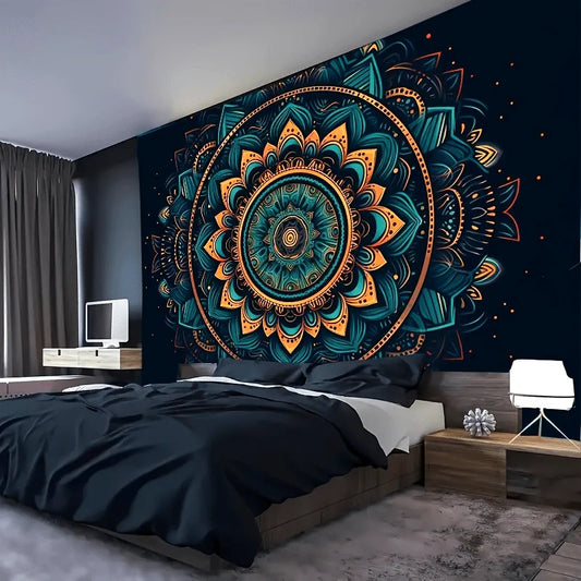 Tapisserie Mandala une pièce, polyester, motif classique, adaptée à la décoration du salon et de la chambre à coucher, décoration murale, articles de pièce