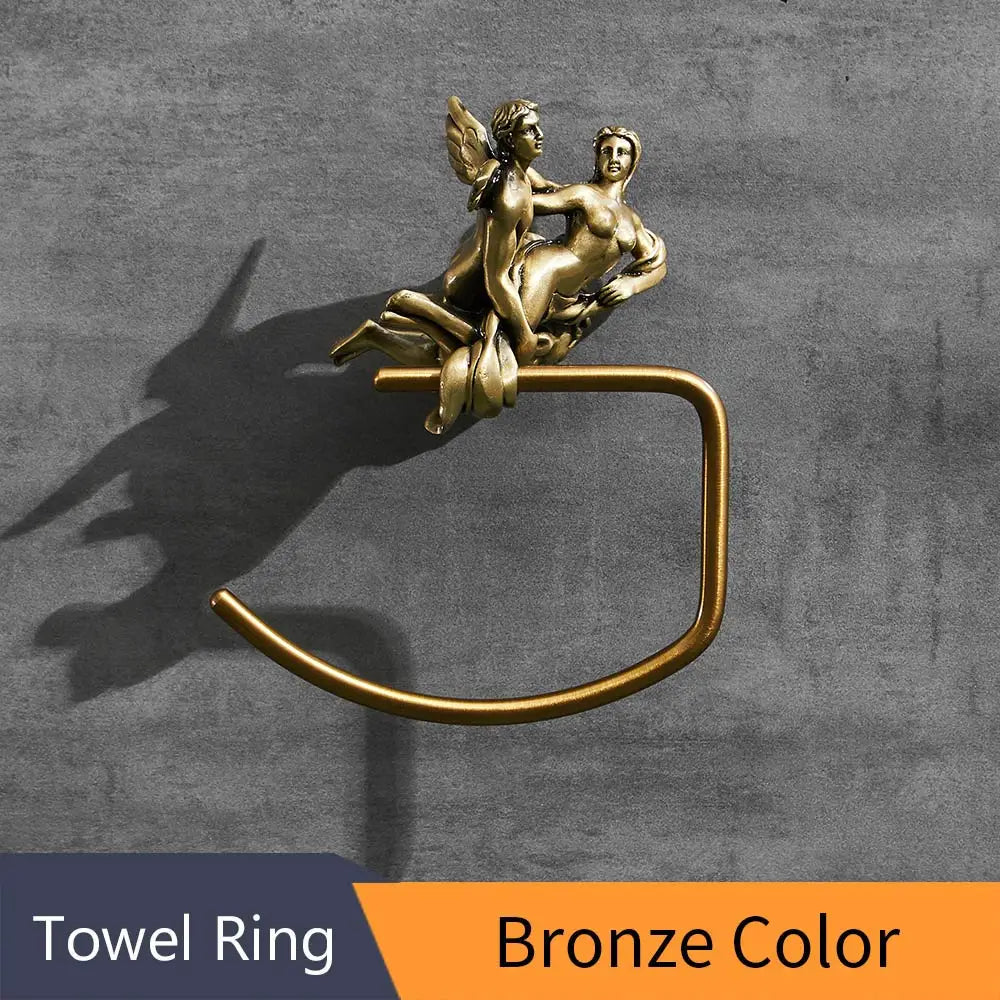Support mural pour serviette en bronze – Série romantique MB-0816B, quincaillerie de salle de bain haut de gamme
