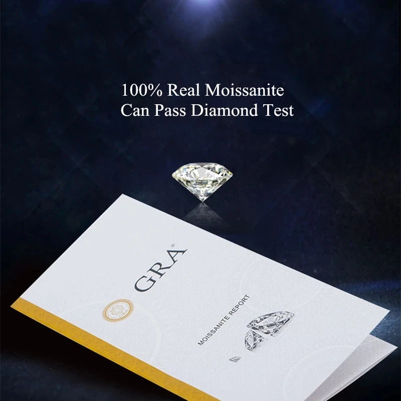 Silver 925 Original Diamond Test Past 1 Carat Brilliant Cut D Color Moissanite Angel Kiss Ring Sparkling Gemstone Party Jewelry