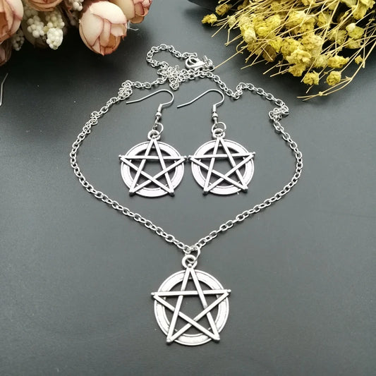 Collier pentagramme surnaturel pour femmes, rétro, pendentif noir, accessoires de bijouterie à la mode