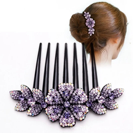 Peignes à fleurs en cristal strass, épingles à cheveux Vintage, coiffure de mariée, accessoires pour cheveux pour femmes, couvre-chef en disque