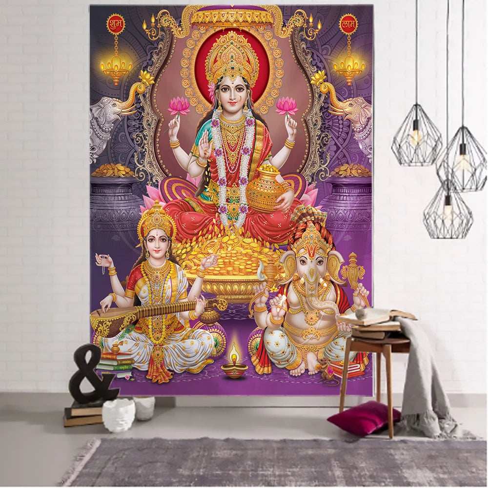 Tapisserie murale d'éléphant avec impression 3D, style bohème, Hippie, Mandala, salon, Art, décoration de la maison