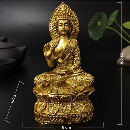 Statue de Bouddha Dorée de Thaïlande pour Décoration de Jardin, Sculpture Hindou Feng Shui, Méditation, Prière, Intense