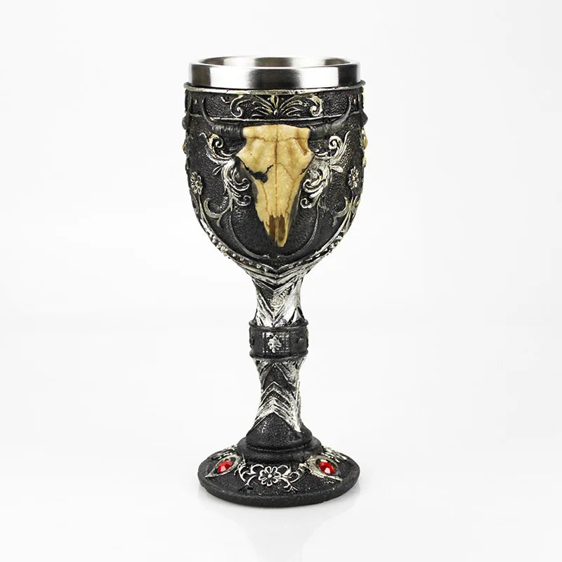 Gobelet à vin gothique contenant griffe de Dragon squelette Viking rétro verre à vin en acier inoxydable et résine meilleurs cadeaux d'halloween Bar Drinkware