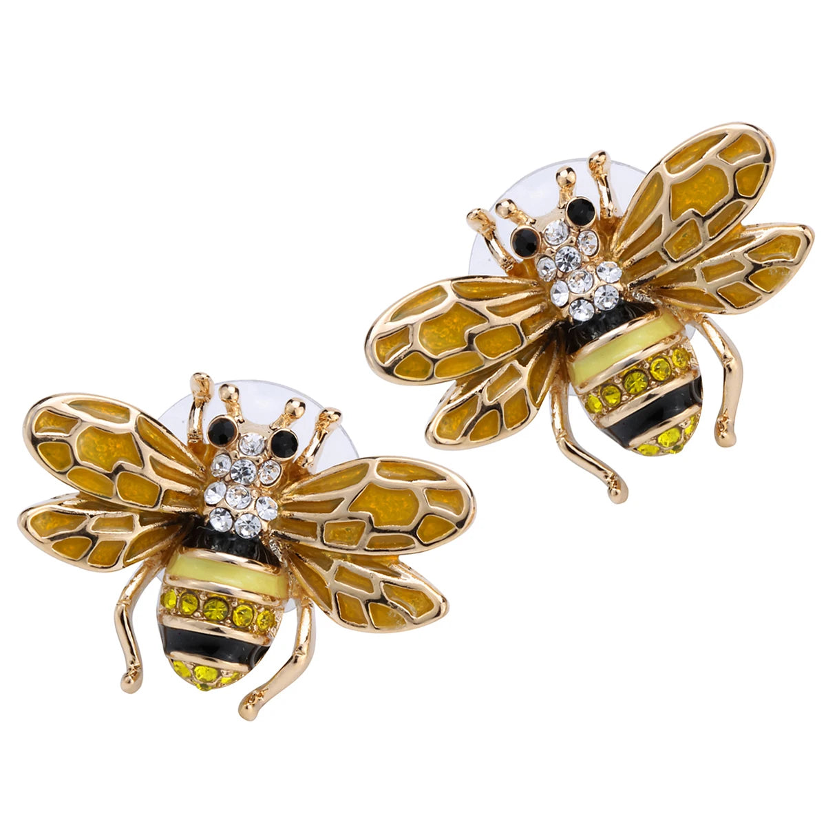 YACQ-boucles d'oreilles à clous d'abeille en cristal autrichien, couleur or, bijoux à la mode, cadeaux d'anniversaire pour femmes, mamans et filles, Bee7, livraison directe