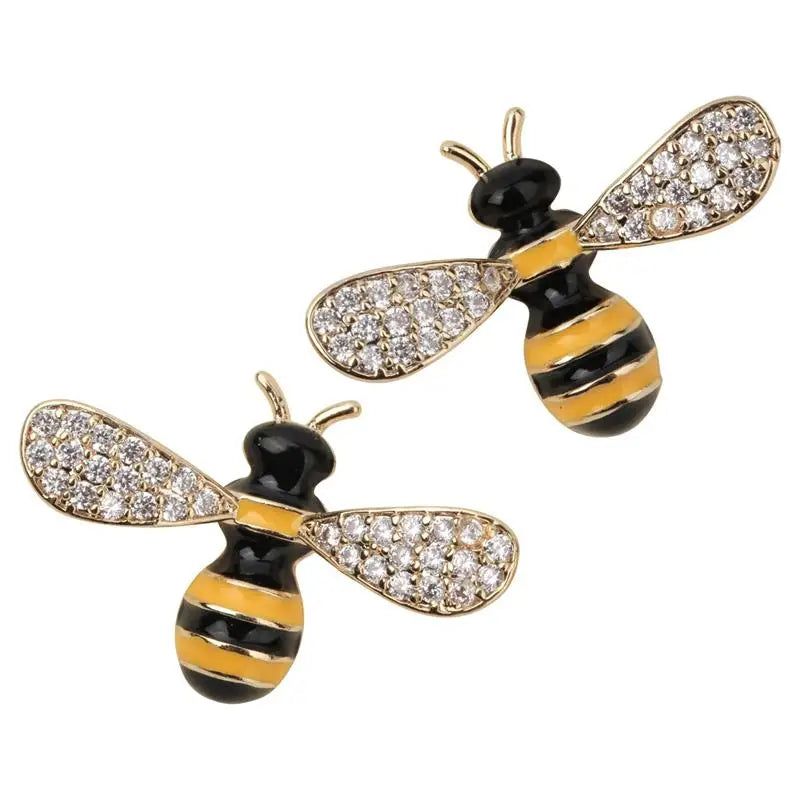 YACQ-boucles d'oreilles à clous d'abeille en cristal autrichien, couleur or, bijoux à la mode, cadeaux d'anniversaire pour femmes, mamans et filles, Bee7, livraison directe