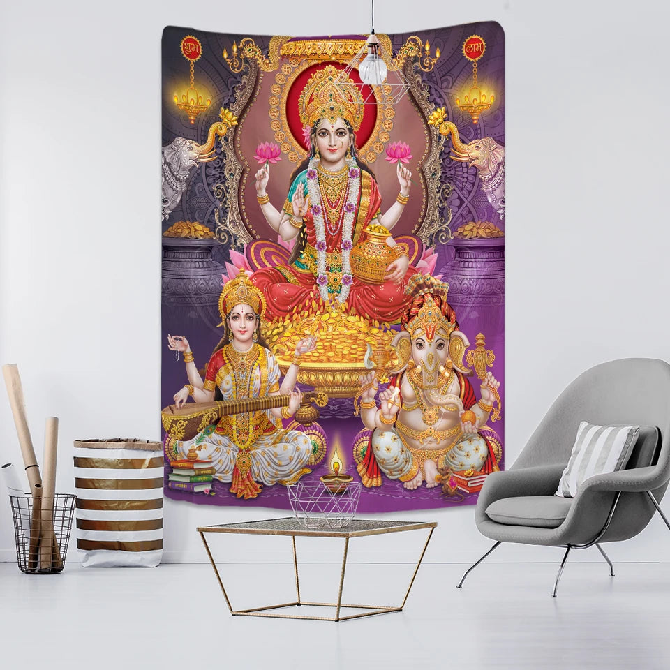 Tapisserie murale d'éléphant avec impression 3D, style bohème, Hippie, Mandala, salon, Art, décoration de la maison