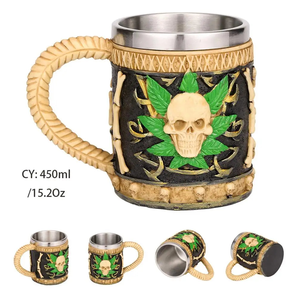 Mug en résine de Dragon maléfique argenté, en acier inoxydable, Tankard rétro, tasse à café Horrible, tasse à thé Viking, décor de Bar et de Pub, livraison directe, 450ml
