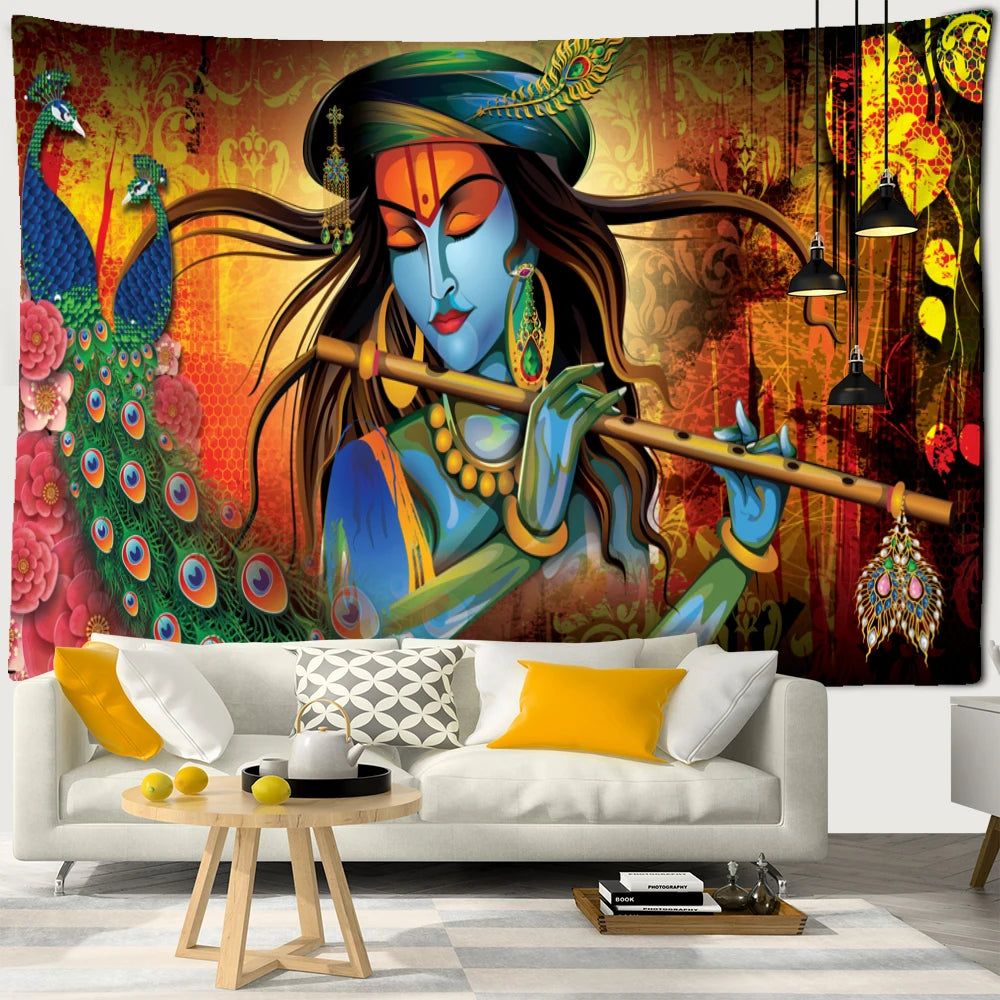 Tapisserie murale d'éléphant avec impression 3D, style bohème, Hippie, Mandala, salon, Art, décoration de la maison