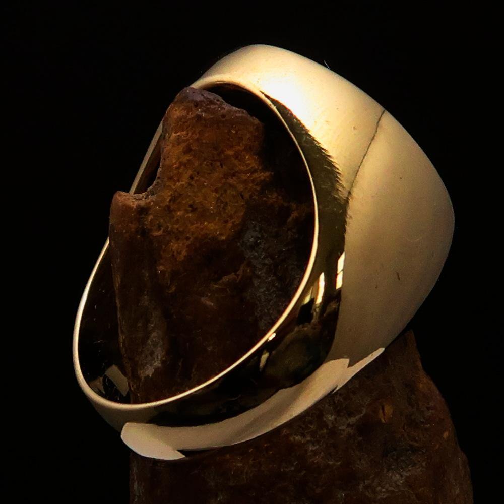 Perfectly crafted Men's Medieval Ring Brave Knight Green - Solid Brass
