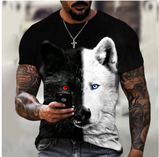 Men's Short-sleeved T-shirt Color Printed T-shirt Top
