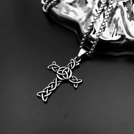 Stainless Steel Necklace Vintage Hollowed-out Titanium Steel Celtic Knot