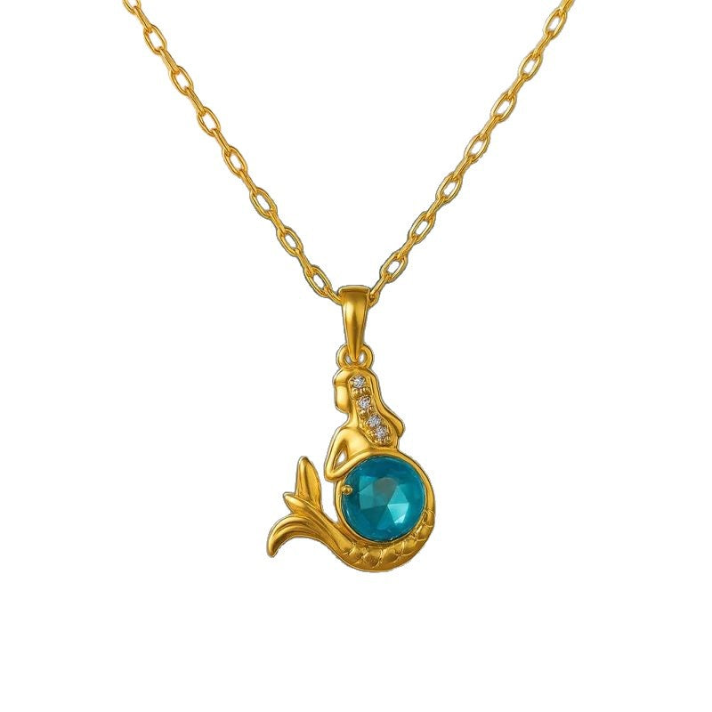 Women's Simple Temperamental Minority Design Ocean Pendant Necklace