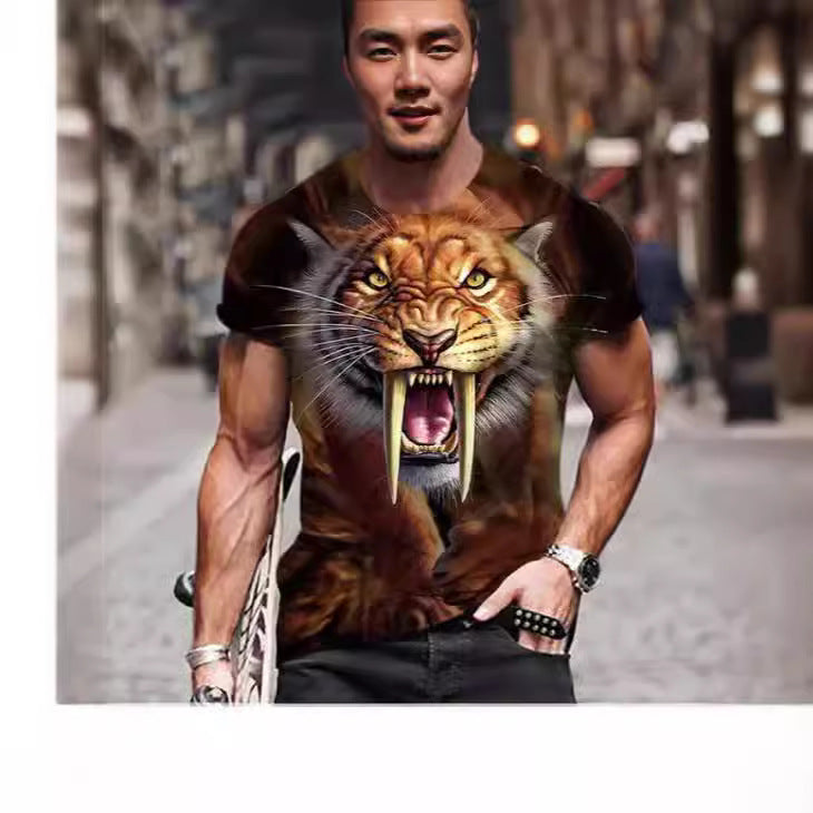 Men's Short-sleeved T-shirt Color Printed T-shirt Top