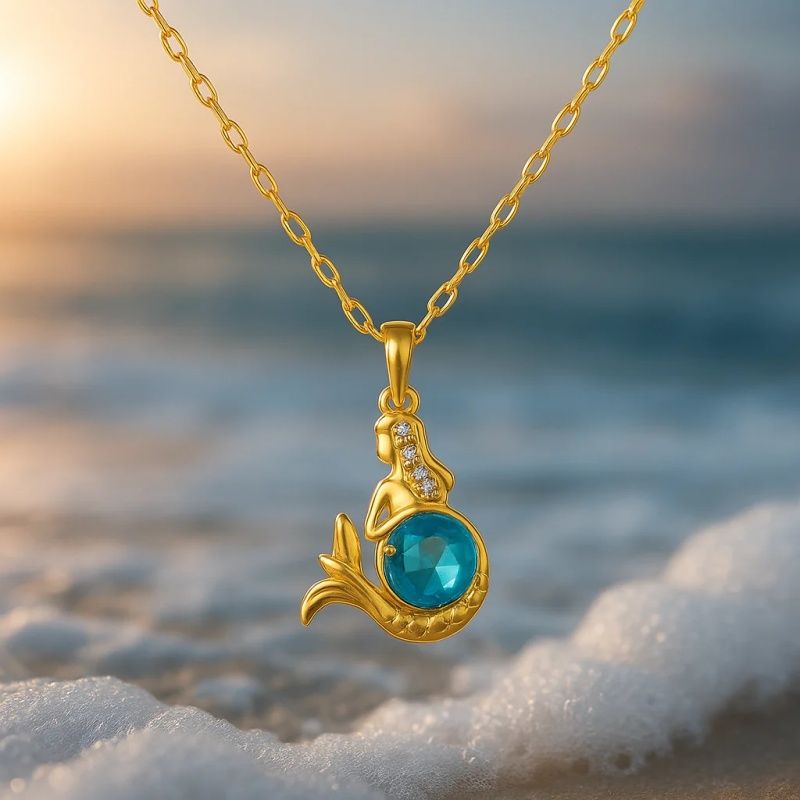 Women's Simple Temperamental Minority Design Ocean Pendant Necklace
