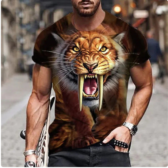 Men's Short-sleeved T-shirt Color Printed T-shirt Top