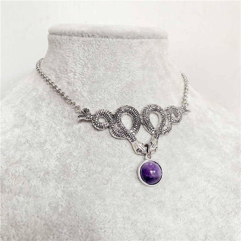 Snake Labradorite Jewelry Gothic Necklace