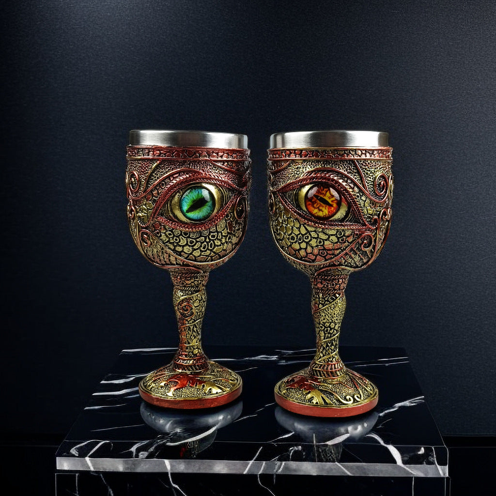 A Dragon Eye Wine Glass Personality European Medieval Statue