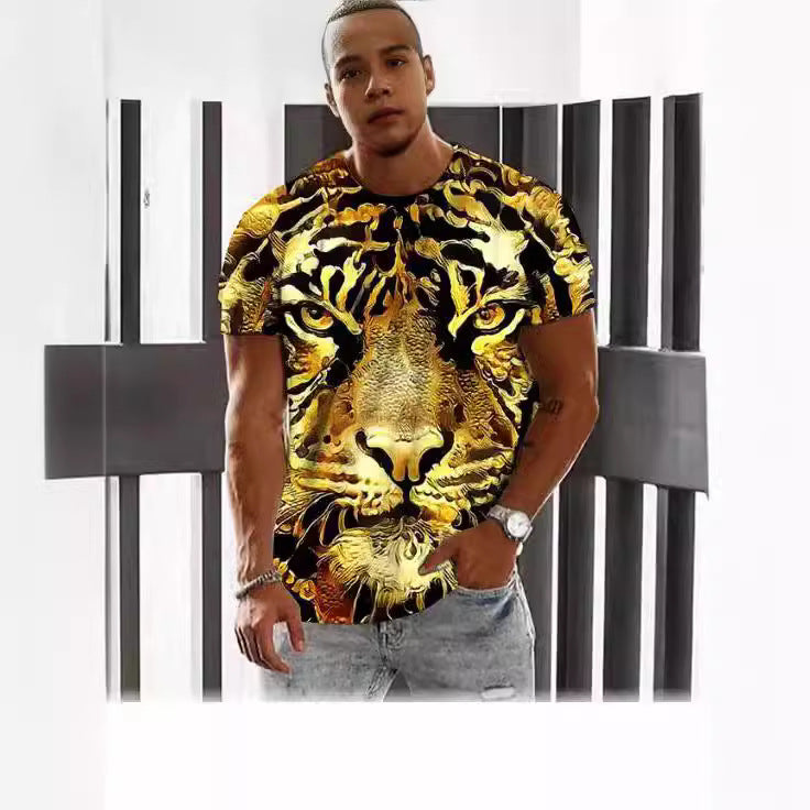 Men's Short-sleeved T-shirt Color Printed T-shirt Top