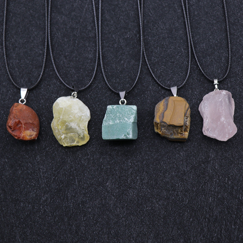 Natural Amethyst Color Fluorite Irregular Necklace