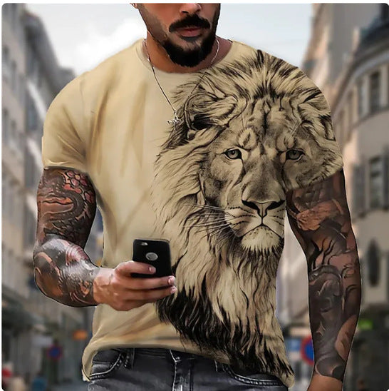 Men's Short-sleeved T-shirt Color Printed T-shirt Top